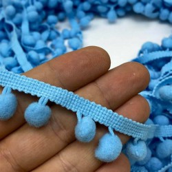 Bebe Mavi Ponpon Şerit-PPS-1083 Bebe Mavi Ponpon Şerit-PPS-1083