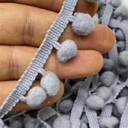Gri Ponpon Şerit-PPS-1086 Gri Ponpon Şerit-PPS-1086