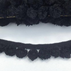 Siyah Büyük Boy Ponpon Şerit-PPS-1087