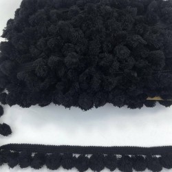 Siyah Büyük Boy Ponpon Şerit-PPS-1087