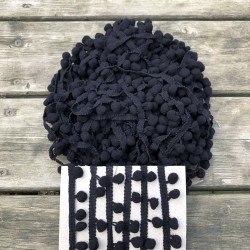 Siyah Şerit Ponpon 5 Metre-PPS-1098