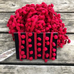 Bordo Şerit Ponpon 5 Metre-PPS-1099 Bordo Şerit Ponpon 5 Metre-PPS-1099