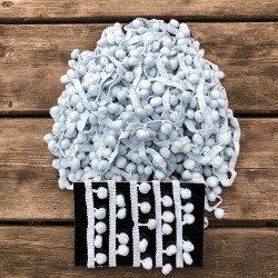 Açık Mavi Şerit Ponpon 5 Metre-PPS-1103 Açık Mavi Şerit Ponpon 5 Metre-PPS-1103