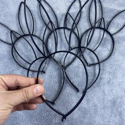 Parti Organizasyon Tacı Tavşan Kulaklı Taç Yılbaşı Tacı Kız Çocuk Tacı 10 Adet-PPTAC-1005