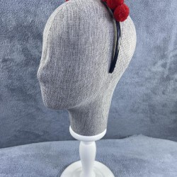 Organizasyon Parti Tacı Kırmızı Ponponlu Kız Çocuk Tacı-PPTAC-1006