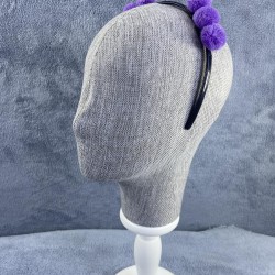 Organizasyon Parti Tacı Lila Ponponlu Kız Çocuk Tacı-PPTAC-1008