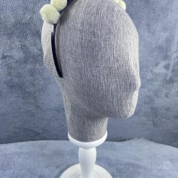 Organizasyon Parti Tacı Açık Sarı Ponponlu Kız Çocuk Tacı-PPTAC-1010