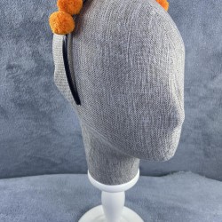 Organizasyon Parti Tacı Turuncu Ponponlu Kız Çocuk Tacı-PPTAC-1013