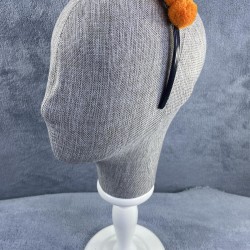 Organizasyon Parti Tacı Turuncu Ponponlu Kız Çocuk Tacı-PPTAC-1013