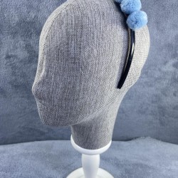 Organizasyon Parti Tacı Bebe Mavi Ponponlu Kız Çocuk Tacı-PPTAC-1016