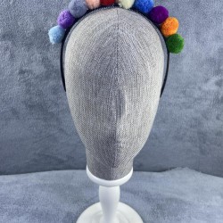 Organizasyon Parti Tacı Rengarenk Ponponlu Kız Çocuk Tacı-PPTAC-1018