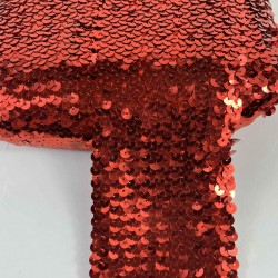 Kırmızı Glitterexa Komple Pullu Likralı Şerit 9 Cm &ndash; Esnek Payetli Sahne ve Kost&uuml;m Şeridi 1 Metre-PULLULIKRALI-2
