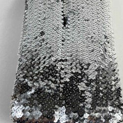 G&uuml;m&uuml;ş Glitterexa Komple Pullu Likralı Şerit 9 Cm &ndash; Esnek Payetli Sahne ve Kost&uuml;m Şeridi 1 Metre-PULLULIKRALI-3