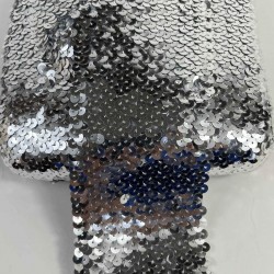 G&uuml;m&uuml;ş Glitterexa Komple Pullu Likralı Şerit 9 Cm &ndash; Esnek Payetli Sahne ve Kost&uuml;m Şeridi 1 Metre-PULLULIKRALI-3