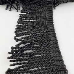 Siyah Burgulu Bulyon Saçak Püskül Şerit-PUSKUL-1001