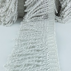 Beyaz Burgulu Bulyon Saçak Püskül Şerit-PUSKUL-1003