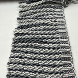 Koyu Açık Gri Burgulu Bulyon Saçak Püskül Şerit-PUSKUL-1008