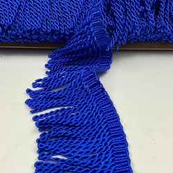 Saks Mavi Burgulu Bulyon Saçak Püskül Şerit-PUSKUL-1009