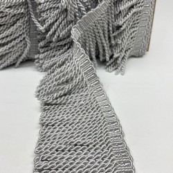 Açık Gri Burgulu Bulyon Saçak Püskül Şerit-PUSKUL-1012