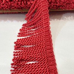 Kırmızı Burgulu Bulyon Saçak Püskül Şerit-PUSKUL-1017