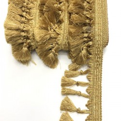 Hardal Sarısı Topuzlu Saçak Püskül Şerit-PUSKUL-1020