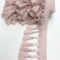 Açık Pembe Topuzlu Saçak Püskül Şerit-PUSKUL-1021