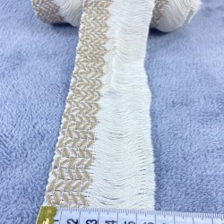 Vizon Çizgi Desenli Pamuk Saçak Şerit Püskül-PUSKUL-1027