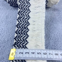 Siyah Çizgi Desenli Pamuk Saçak Şerit Püskül-PUSKUL-1030 Siyah Çizgi Desenli Pamuk Saçak Şerit Püskül-PUSKUL-1030