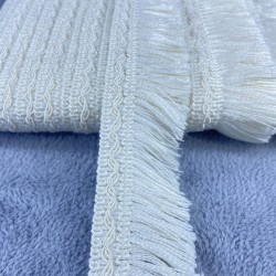 Krem Çizgili Yüksek Kalite Pamuk Saçak Şerit Püskül-PUSKUL-1032 Krem Çizgili Yüksek Kalite Pamuk Saçak Şerit Püskül-PUSKUL-1032