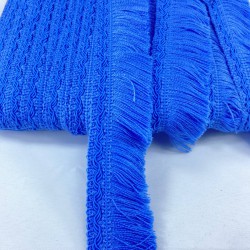 Mavi Çizgili Yüksek Kalite Pamuk Saçak Şerit Püskül-PUSKUL-1033 Mavi Çizgili Yüksek Kalite Pamuk Saçak Şerit Püskül-PUSKUL-1033