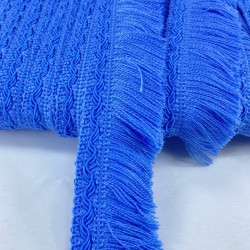 Mavi Çizgili Yüksek Kalite Pamuk Saçak Şerit Püskül-PUSKUL-1033 Mavi Çizgili Yüksek Kalite Pamuk Saçak Şerit Püskül-PUSKUL-1033