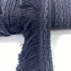 Siyah Çizgili Yüksek Kalite Pamuk Saçak Şerit Püskül-PUSKUL-1034 Siyah Çizgili Yüksek Kalite Pamuk Saçak Şerit Püskül-PUSKUL-1034