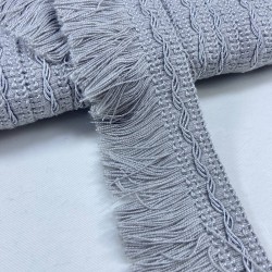 Gri Çizgili Yüksek Kalite Pamuk Saçak Şerit Püskül-PUSKUL-1036 Gri Çizgili Yüksek Kalite Pamuk Saçak Şerit Püskül-PUSKUL-1036