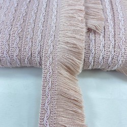 Pudra Çizgili Yüksek Kalite Pamuk Saçak Şerit Püskül-PUSKUL-1037 Pudra Çizgili Yüksek Kalite Pamuk Saçak Şerit Püskül-PUSKUL-1037