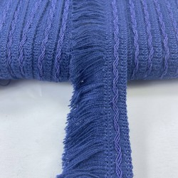 Lacivert Çizgili Yüksek Kalite Pamuk Saçak Şerit Püskül-PUSKUL-1040 Lacivert Çizgili Yüksek Kalite Pamuk Saçak Şerit Püskül-PUSKUL-1040