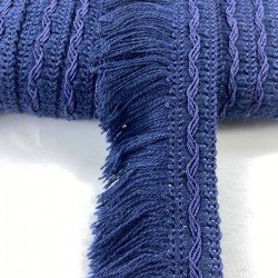 Lacivert Çizgili Yüksek Kalite Pamuk Saçak Şerit Püskül-PUSKUL-1040 Lacivert Çizgili Yüksek Kalite Pamuk Saçak Şerit Püskül-PUSKUL-1040