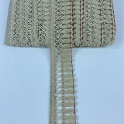 Vizon Çapraz Desenli Yüksek Kalite Saçak Şerit Püskül-PUSKUL-1043