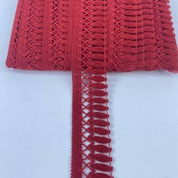 Kırmızı Çapraz Desenli Yüksek Kalite Saçak Şerit Püskül-PUSKUL-1044 Kırmızı Çapraz Desenli Yüksek Kalite Saçak Şerit Püskül-PUSKUL-1044