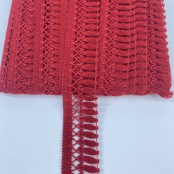 Kırmızı Çapraz Desenli Yüksek Kalite Saçak Şerit Püskül-PUSKUL-1044 Kırmızı Çapraz Desenli Yüksek Kalite Saçak Şerit Püskül-PUSKUL-1044