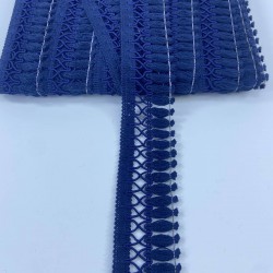 Lacivert Çapraz Desenli Yüksek Kalite Saçak Şerit Püskül-PUSKUL-1046 Lacivert Çapraz Desenli Yüksek Kalite Saçak Şerit Püskül-PUSKUL-1046