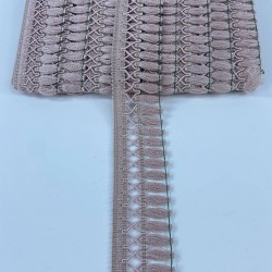 Pudra Çapraz Desenli Yüksek Kalite Saçak Şerit Püskül-PUSKUL-1047 Pudra Çapraz Desenli Yüksek Kalite Saçak Şerit Püskül-PUSKUL-1047