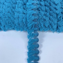 Petrol Yeşili Su Yolu Desenli İnce Saçak Şerit Püskül-PUSKUL-1062 Petrol Yeşili Su Yolu Desenli İnce Saçak Şerit Püskül-PUSKUL-1062