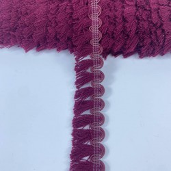 Bordo Su Yolu Desenli İnce Saçak Şerit Püskül-PUSKUL-1064 Bordo Su Yolu Desenli İnce Saçak Şerit Püskül-PUSKUL-1064