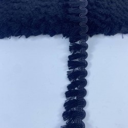 Siyah Su Yolu Desenli İnce Saçak Şerit Püskül-PUSKUL-1065 Siyah Su Yolu Desenli İnce Saçak Şerit Püskül-PUSKUL-1065