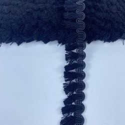 Siyah Su Yolu Desenli İnce Saçak Şerit Püskül-PUSKUL-1065 Siyah Su Yolu Desenli İnce Saçak Şerit Püskül-PUSKUL-1065