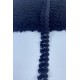 Siyah Su Yolu Desenli İnce Saçak Şerit Püskül-PUSKUL-1065