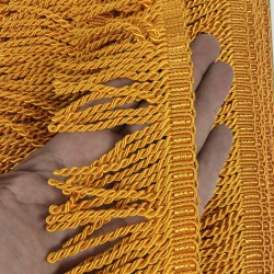 Turuncu Burgulu Bulyon Saçak Şerit Püskül-PUSKUL-1071