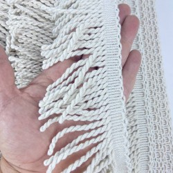 Mat Krem Burgulu Bulyon Saçak Şerit Püskül-PUSKUL-1072