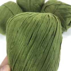 Yeşil Yumuşak Rafya İp Yıkanmış Rafya 50 Gr 1 Top-RAF-1007