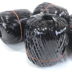 Siyah Metalik Parlak Rafya İp 1 Top 50 Gram 110 Metre-RAF-1014